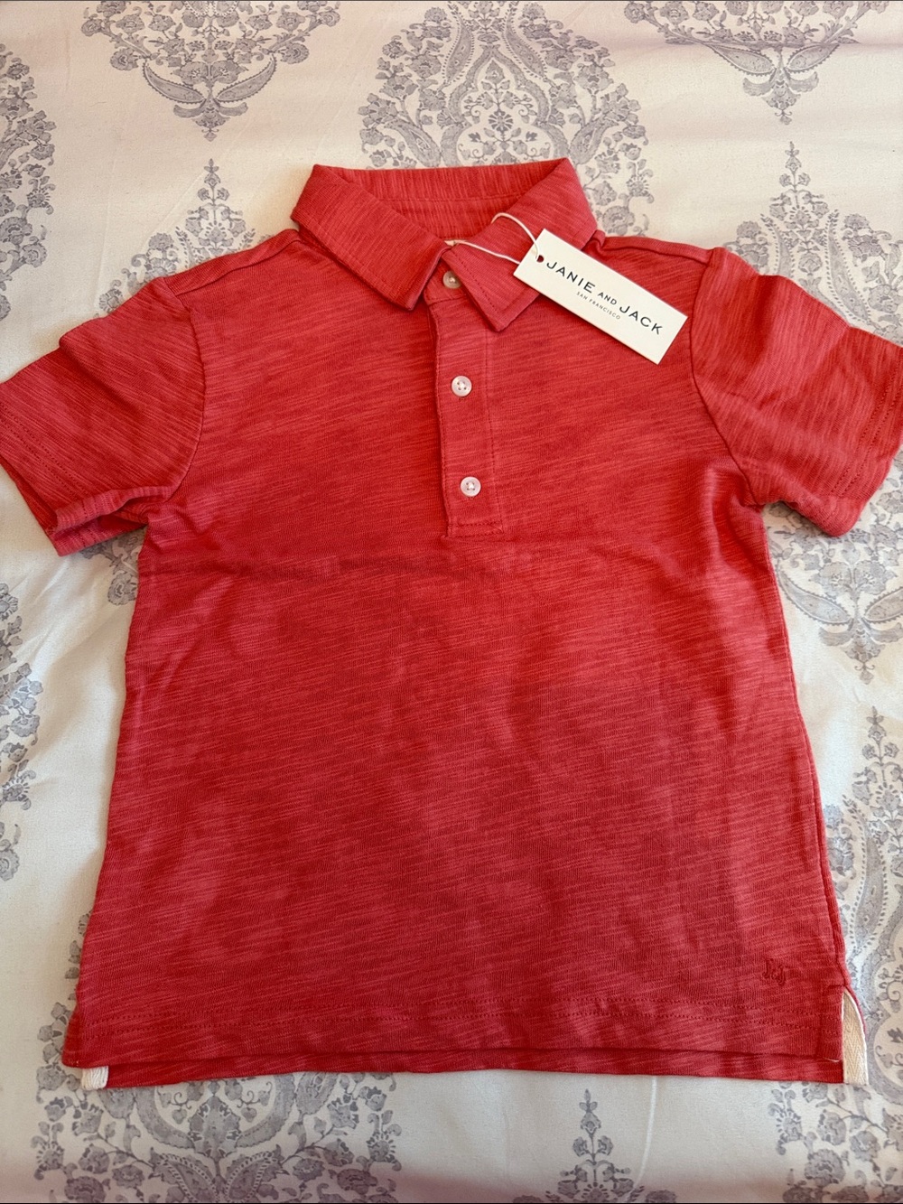Janie and Jack Coral Red Polo Shirt for Kids